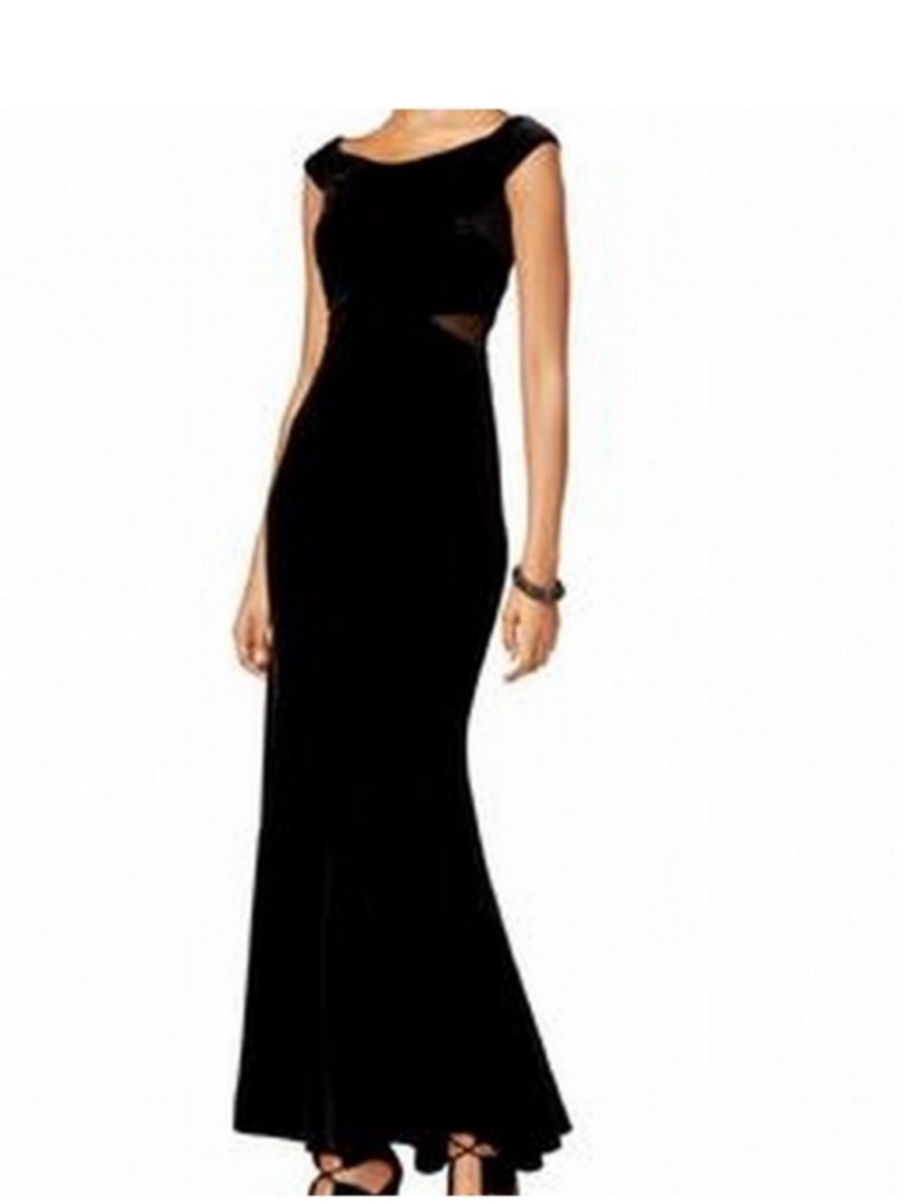 Black Cutout Evening Dress size 12 xscape velour